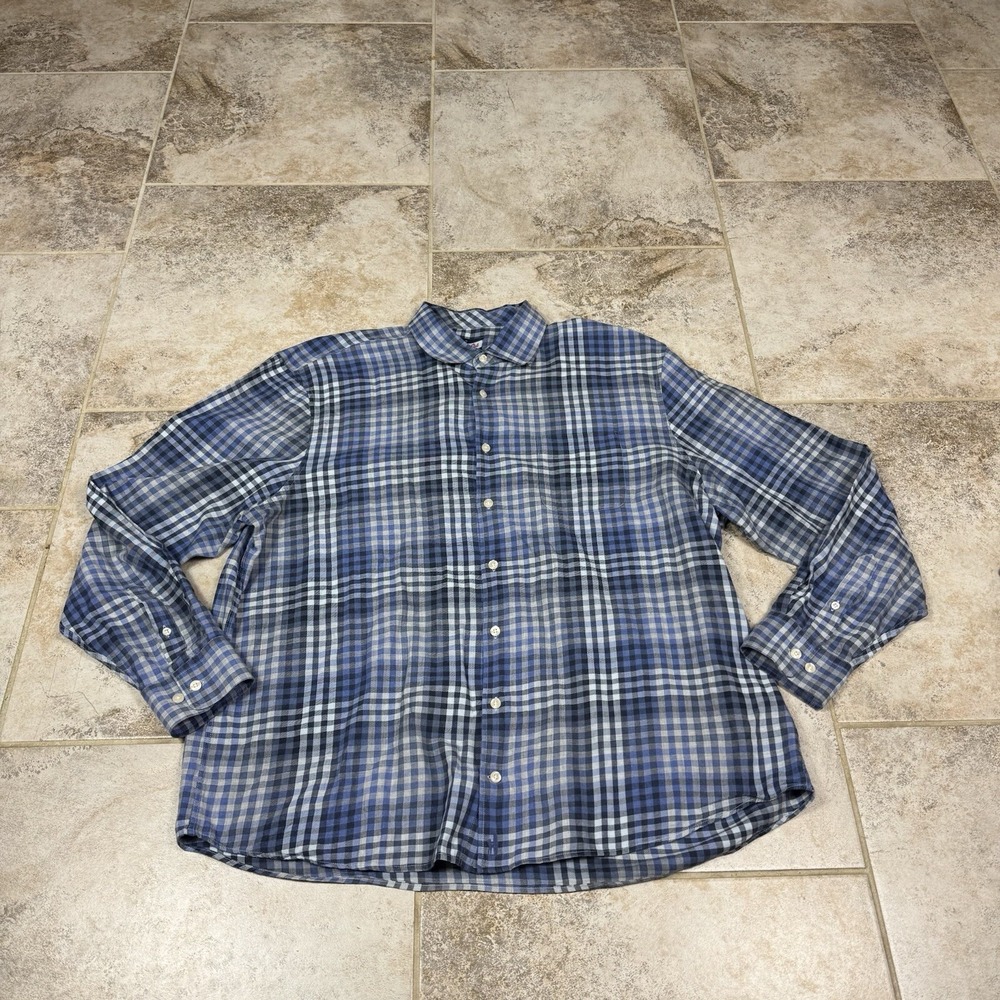 Johnnie O Shirt Mens 2XLHangin' Out Long Sleeve Button Down Plaid Wake Casual